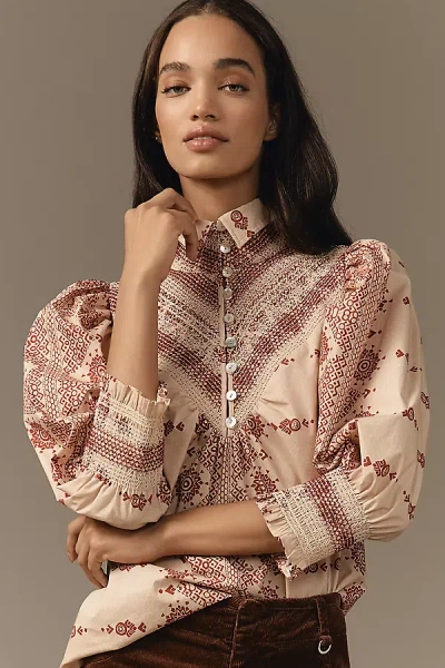 Hope For Flowers By Tracy Reese Hope For Flowers By Tracy Reece Soft Smocked Shirt Top In Multicolor