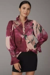 Hope For Flowers By Tracy Reese Hope For Flowers By Tracy Reece Soft Smocked Shirt Top In Purple