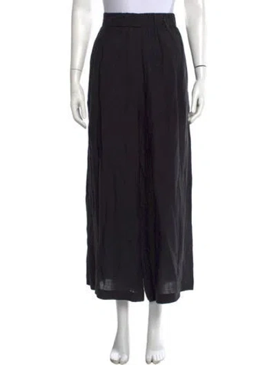 Pre-owned Hope For Flowers By Tracy Reese Linen Wide Leg Pants In Black