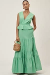 Hope For Flowers By Tracy Reese Peplum Tiered Maxi Dress