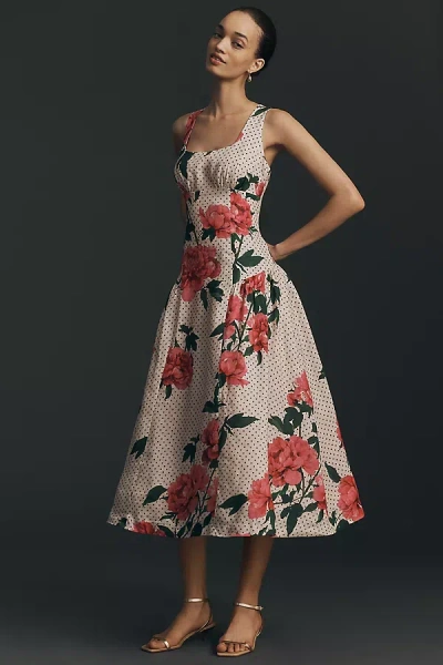 Hope For Flowers By Tracy Reese Sleeveless Linen A-line Midi Dress In Multi