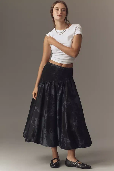 Hope For Flowers By Tracy Reese Smocked Midi Skirt In Black