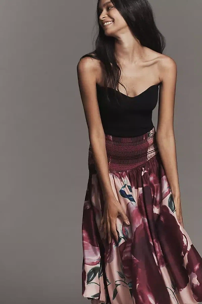 Hope For Flowers By Tracy Reese Smocked Midi Skirt In Black