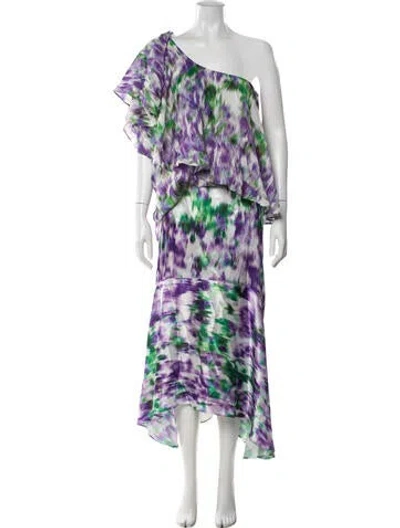 Pre-owned Hope For Flowers By Tracy Reese Tie-dye Print Skirt Set In Purple