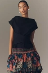 Hope For Flowers By Tracy Reese Wrapped Bodice Top In Black