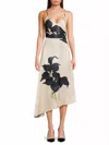 Hope For Flowers Floral Asymmetric Sleeveless Midi-dress In Dark Floral In Multi