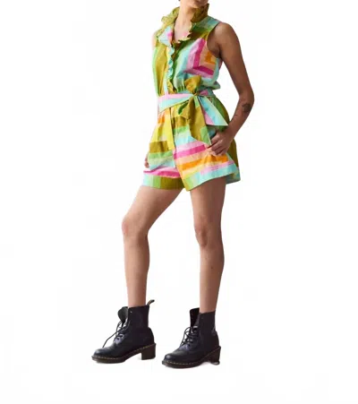 Hope For Flowers Frilled Sleeveless Romper In Cocentric In Multi