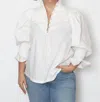 Hope For Flowers High Collar Smocked Shirt In White In White