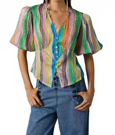 Hope For Flowers Soft Corset Blouse In Stripes In Multi