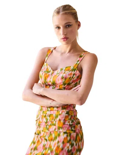 Hope For Flowers Sophia Midi Dress In Garden Floral In Multi