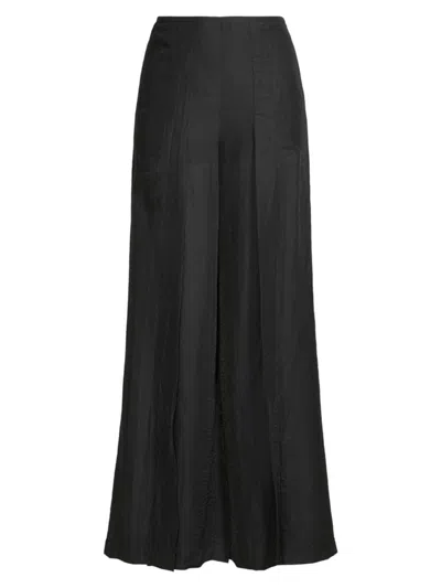 Hope For Flowers Women's Front Slit Palazzo Pants In Black