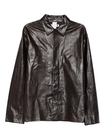 Hope For Men Saturn Leather Jacket In Brown