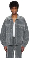 Hope Gray Bold Denim Jacket In Grey Flock