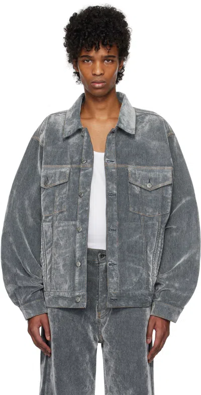 Hope Gray Bold Denim Jacket In Grey Flock