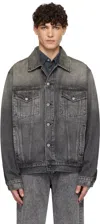 Hope Gray Bold Denim Jacket In Heavy Black Vintage