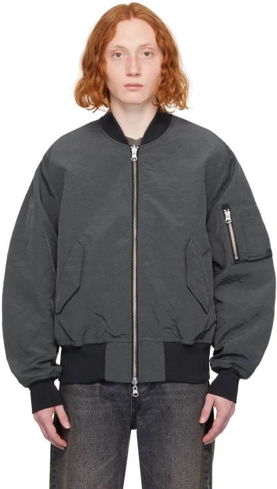 Hope Gray Devil Bomber Jacket In Blue Grey