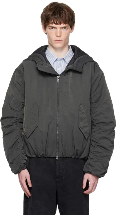 Hope グレー フード ボンバージャケット