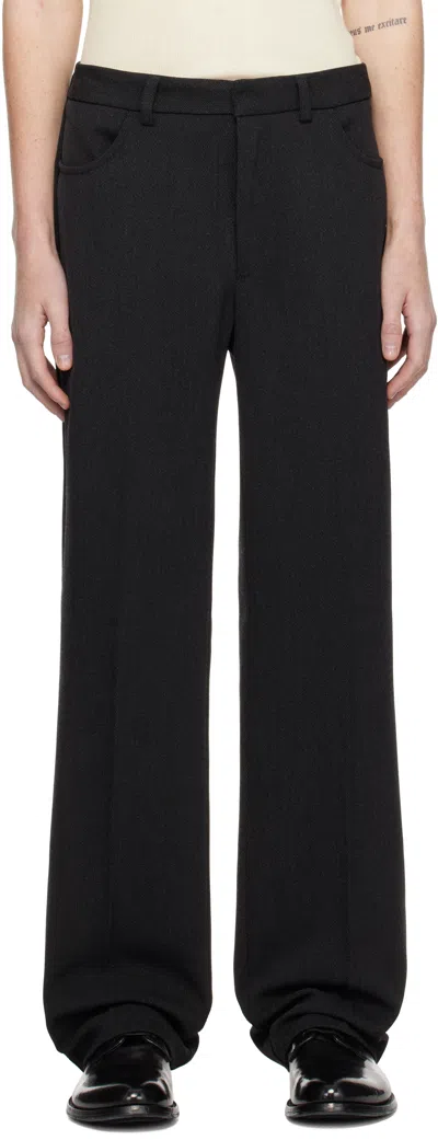 Hope Gray Straight-leg Trousers In Black Melange