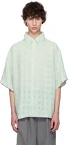 Hope Green Linen Shirt In Ice Blue