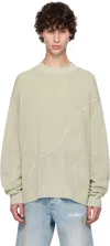 Hope Green Linen Sweater In Green Grey