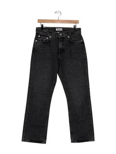 Pre-owned Hope High-rise Straight Leg Jeans In Black