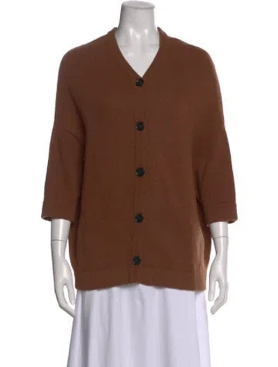 Pre-owned Hope Lambswool V-neck Sweater In Brown