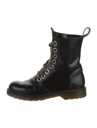 Pre-owned Hope Leather Combat Boots In Black