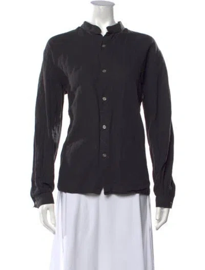 Pre-owned Hope Long Sleeve Button-up Top In Grey