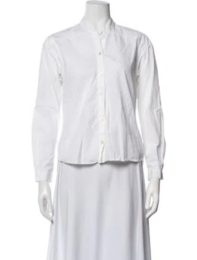 Pre-owned Hope Long Sleeve Button-up Top In White