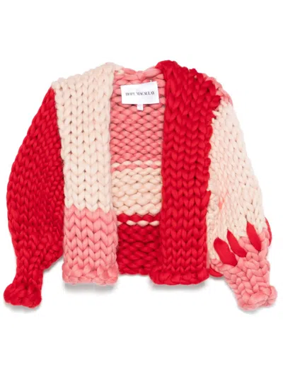 Hope Macaulay Apres Colossal Cardigan In Red/salmon/cream