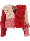 Hope Macaulay Apres Colossal Cardigan In Red/salmon/cream