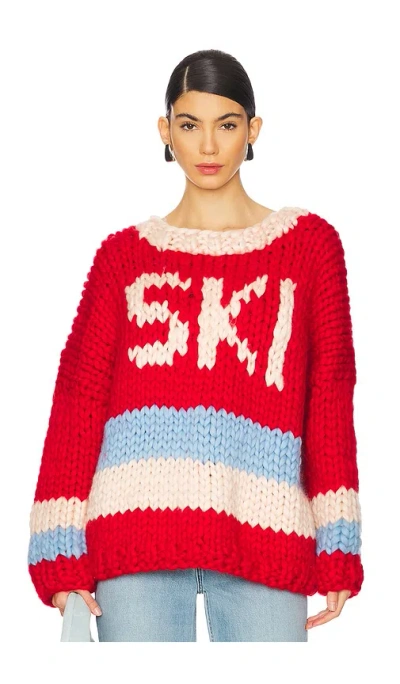 Hope Macaulay Ski Chunky Knit Sweater In Red