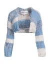 Hope Macaulay Woman Shrug Blue Size M/l Merino Wool, Bamboo In Blue