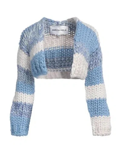 Hope Macaulay Woman Shrug Blue Size M/l Merino Wool, Bamboo