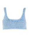 Hope Macaulay Woman Top Light Blue Size M Merino Wool