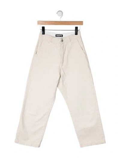 Pre-owned Hope Mid-rise Straight Leg Jeans In Neutral