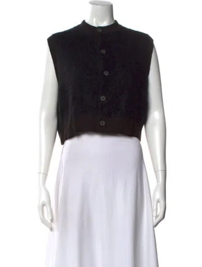 Pre-owned Hope Mock Neck Sleeveless Top In Black