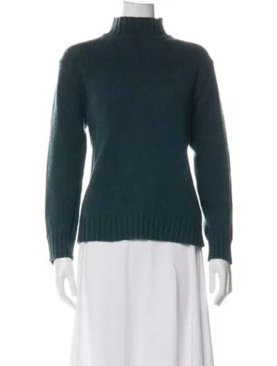 Pre-owned Hope Mock Neck Sweater In Green