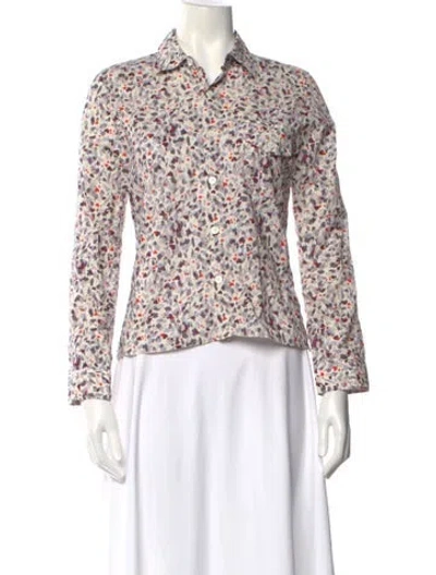 Pre-owned Hope Patterned Long Sleeve Blouse In Multi