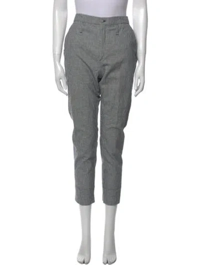 Pre-owned Hope Plaid Print Skinny Leg Pants In Gray