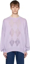 Hope Purple Through Sweater In Purple Linen Blend