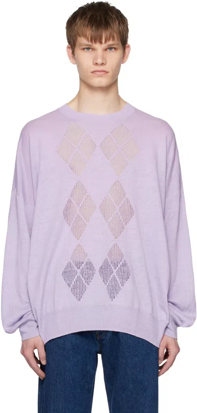 Hope Purple Through Sweater In Purple Linen Blend
