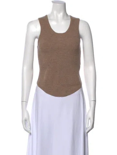 Pre-owned Hope Scoop Neck Sleeveless Top In Neutral