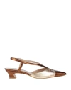 Hope Shoes Woman Pumps Bronze Size 8 Leather In Yellow