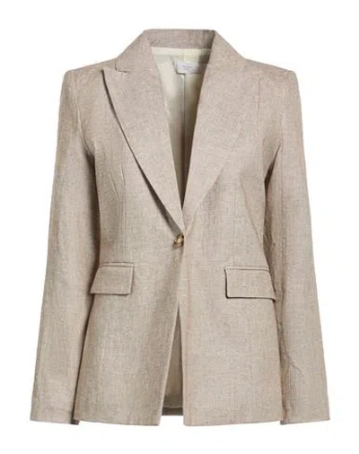 Hope Sky Woman Blazer Dark Brown Size 6 Linen, Polyester, Cotton
