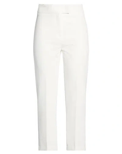 Hope Sky Woman Pants White Size 8 Polyester, Elastane