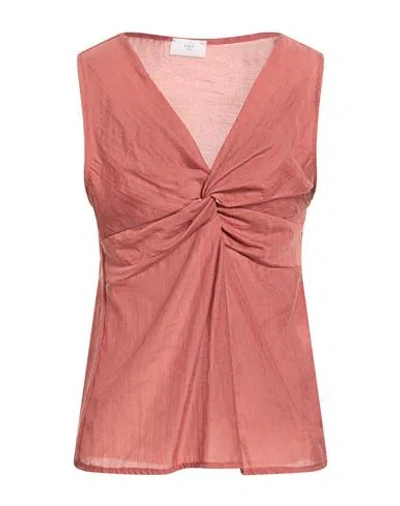 Hope Sky Woman Top Rust Size S Lyocell, Polyester In Red