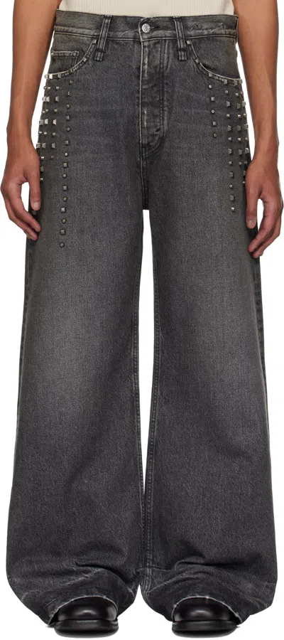Hope Ssense Exclusive Gray Skid Stud Jeans In Heavy Blck Vntg Std