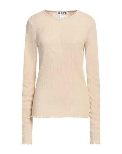 Hope Stockholm Woman Sweater Beige Size 10 Cotton, Polyamide