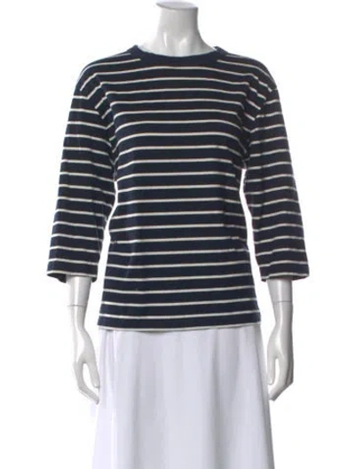 Pre-owned Hope Striped Crew Neck Top In Blue